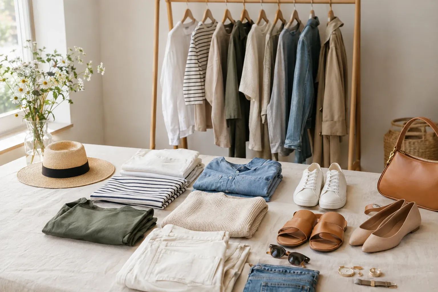 Capsule-Wardrobe-Liste für Damen (Beispiel Frühling/Sommer)