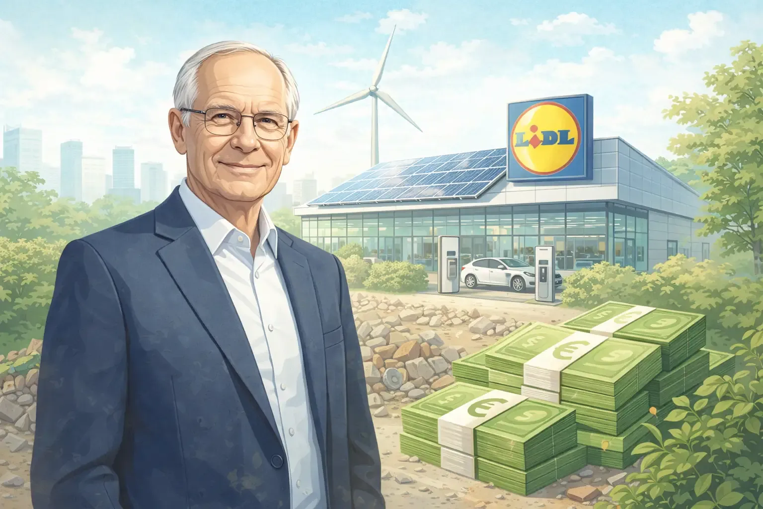 Dieter Schwarz Vermögen 2026: Deutschlands reichster Mann macht Lidl grün