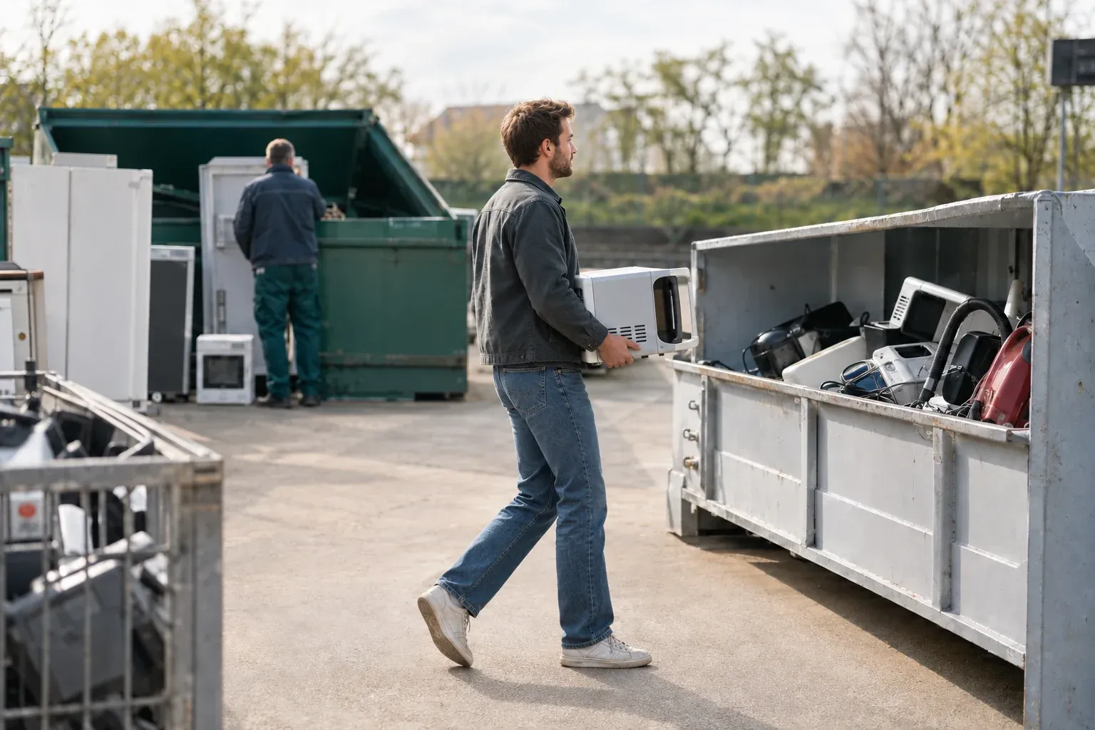 Elektroschrott entsorgen am Wertstoffhof: Container für Elektrogroßgeräte und Kleingeräte